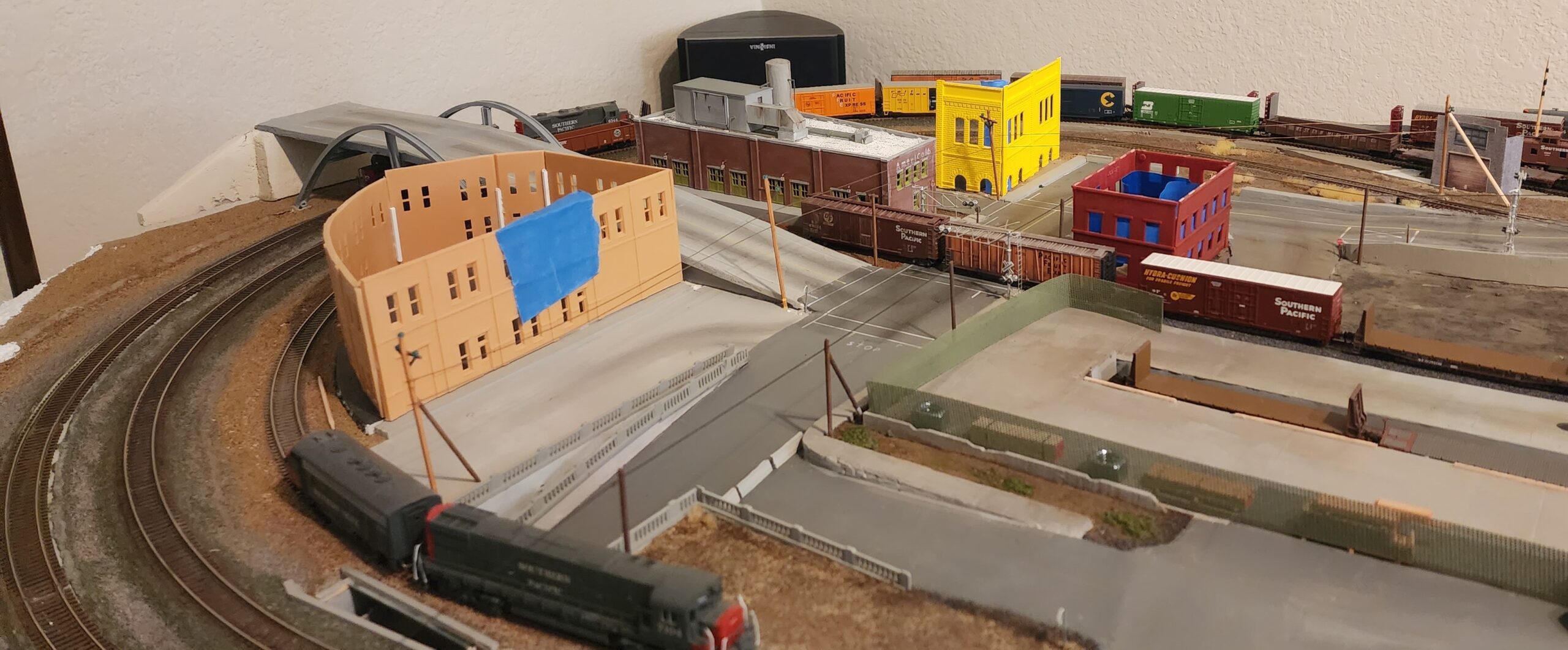 A VIEW OF MAIN STREET ON MY MODEL RAILROAD